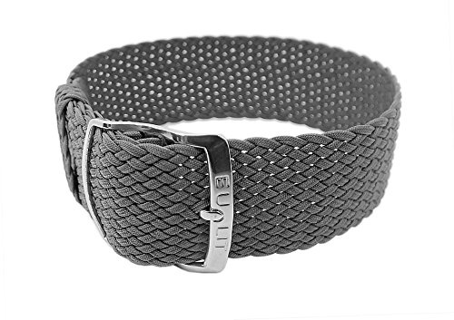Panama reservarmband pärlband textilband grå, flätat, vattentåligt 26623S, stångbredd: 20 mm