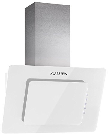 Klarstein Lorea - cappa aspirante, scarico/aria ricircolata, 3 gradini, max. Flusso d'aria: 280 m³ / h, vetro,pannello touchcreen, 60 cm, filtro in alluminio, tubo di scarico, bianco