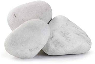 Marmorkies Carrara Kies Marmor rein weiß schneeweisser Zierkies Gartenkies Teichkies Deko Wegkies Wegsteine Gartenweg 25 kg Sack, Körnung 60-100 mm