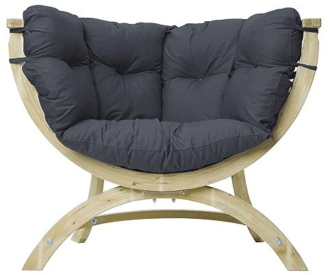 AMAZONAS Lounge Sessel Siena UNO Anthracite aus FSC Fichtenholz ca. 120 x 95 x 60 cm bis 150 kg in Dunkelgrau