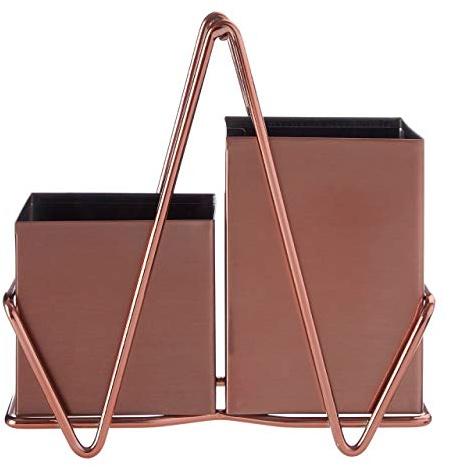 Premier Cutlery Caddy, 2 Compartment, Stainless Steel/Rose Gold