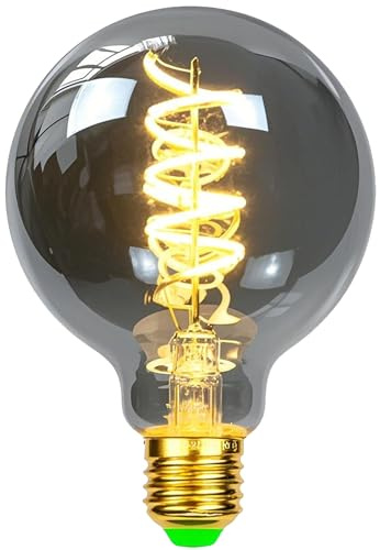 TIANFAN LED-Lampen Vintage Glühbirne 4W Dimmbares Rauchglas 2700K Warmweiße Edison-Schraube E27 Sockel 220 / 240V Dekorative Lampen (G80)