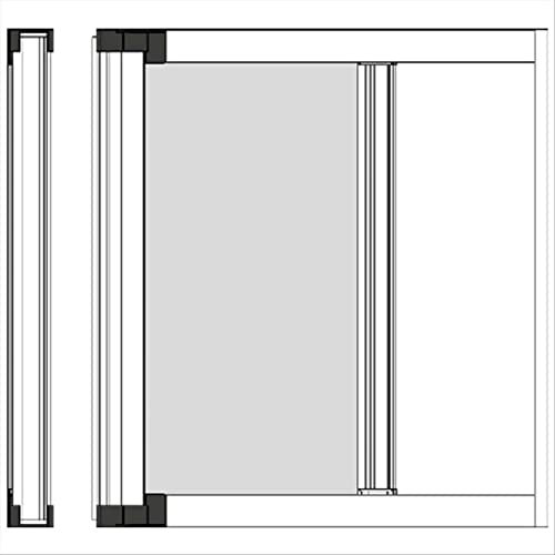 ZANZARIERA A RULLO SPECIAL AVVOLGIBILE RIDUCIBILE CON FRIZIONE FINESTRA-PORTA KIT MONTAGGIO (160X250 LATERALE, BIANCO)