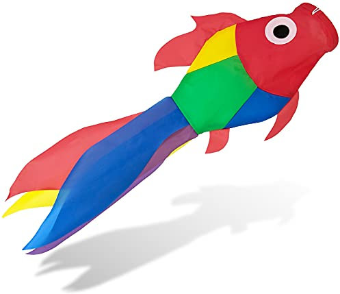 Madrona Brands Tropical Fish Windsock Primary Colors - Hanging Outdoor Durable Decoration 32-Inches