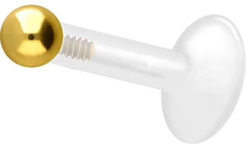 PIERCINGLINE PTFE Labret mit Innengewinde | Titan AUFSATZ KUGEL| Piercing Lippe Nase Ohr Helix | Farb & Größenauswahl