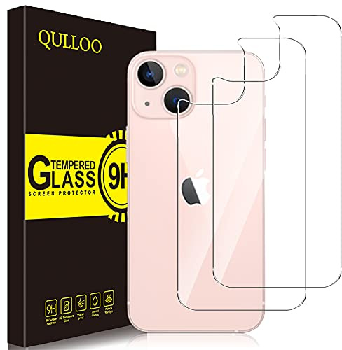 QULLOO Rückseite Schutzfolie für iPhone 13, Hinten Displayschutzfolie Schutzfolie 9H Härte Zurück Film HD klar Rückseite Folie für iPhone 13 6,1 Zoll - 2 Stück
