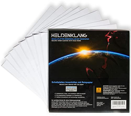 Heldenklang® Schallplatten Innenhüllen – Mehrlagige LP Innenhüllen mit Reispapier – Antistatische Vinyl Schutzhüllen