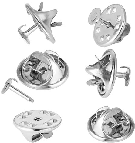 Prasacco 100 Paar Schmetterling Clutch Krawattennadeln, Anstecknadeln Schmetterling Pin Badge Backs Metall Pin Backs Ersatz Schmetterling Cap Brosche Pins für Bastelherstellung (Silber)