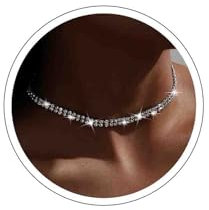 Atentuyi Strass Halsketten Silber Choker Halskette Kette Bling Bling Kurze Halskette Schmuck Für Frauen Und Mädchen
