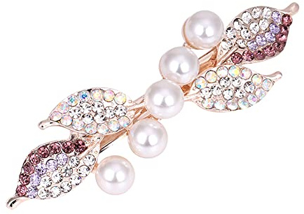 JAWSEU Perle Kristall Hochzeit Haarspange Strass Haarspangen Bling Braut Kopfschmuck, Blume Haarschmuck Haarspangen Kristall Strass Haarnadeln für Frauen und Mädchen
