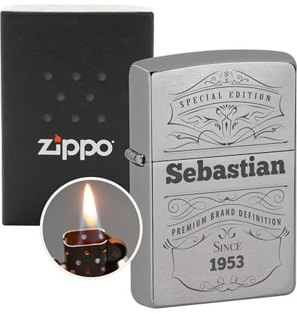 Zippo Feuerzeug personalisiert mit Gravur Männer - einzigartige Geschenke für Papa und Vater - Geschenkideen zum Vatertag für Freund und Bruder