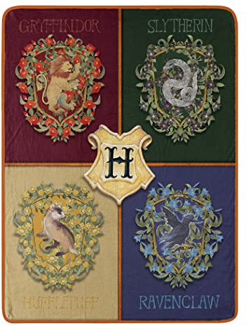 Northwest Harry Potter-filt av mikro-Raschel, överkast, pläd, lätt vikt, ventilerande, för soffa, gosig för alla årstider, 117 x 152 cm, botaniska hus