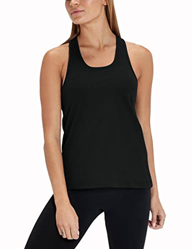 Dam brottarrygg väst träning linne fitness linne atletisk ärmlös gym yoga toppar, Svart, S