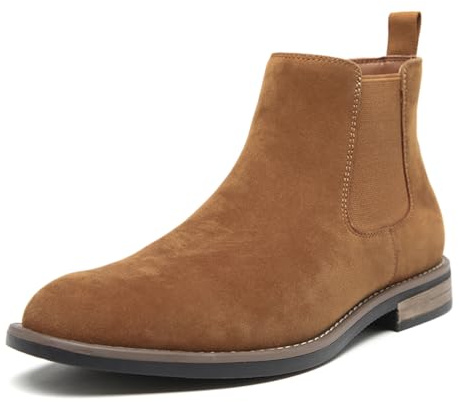 DECARSDZ Men's Chelsea Boots Casual Classic Comfy Slip-On Suede Chukka Mens Ankle Boot Brown Size 10