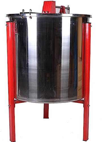 WRJAHCG Honigschleuder 6/8 Rahmen, 304 Edelstahl Manuelle Honigschleuder, mit Transparenter Abdeckung und Edelstahlhalterung, für Imker und Bienenzüchter Zubehö,6 Frame
