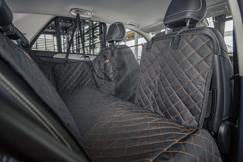 foryou® Rücksitzschoner Auto inkl. Hundedecke - Wasserabweisende Rückbankschoner für Hunde mit Seitenschutz und Sichtfenster-Kratzfeste Rücksitzabdeckung, Premium Qualität Made in Germany