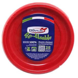 TEKHOME Piatti Plastica frutta,25/50/75/100/125/150 Pezzi piatti plastica colorati lavabili e riutilizzabili Rotondi per Compleanno,Festa, Matrimonio,Fai da Te Fatti a Mano (ROSSO, 25)