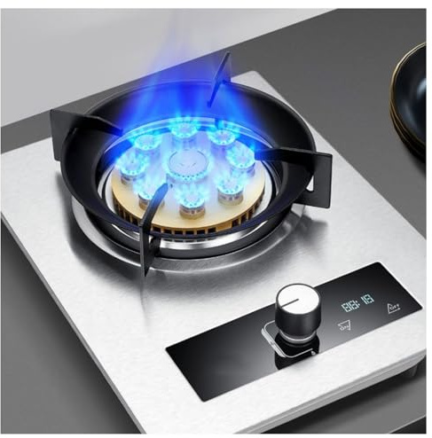 BXKCFYBSQ 32cm Gas Stove, 1 Burner, 5.2KW, Nine-Chamber Large Flame, 99-Minute Timer, Accidental Flameout Protection Device (Size : NG)
