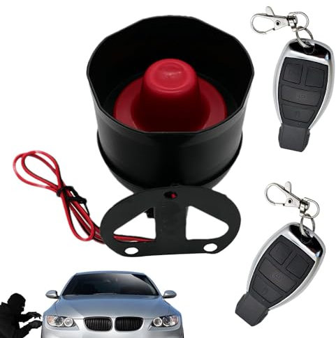 Sistema de alarma de coche para prevención de robo con sonido, sistema de protección de seguridad de alarma de coche de 12 V, fuerte y claro, sensibilidad ajustable, 2 controles remotos, sistema de