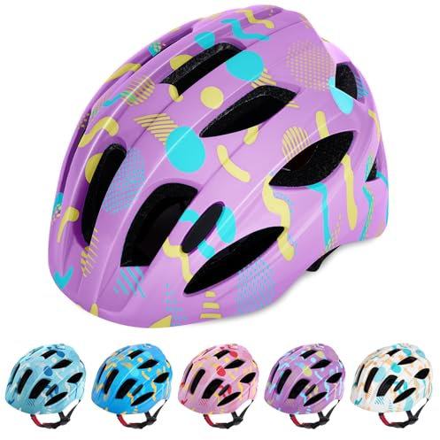 Kids Helmet, Kids Bike Helmet for Boys Girls Age 2-4-5-7-8, Adjustable Safety Cycle Helmet with Visor for Toddler, Lightweight Child Helmet for Skating Scooter Bicycle(48-52CM)