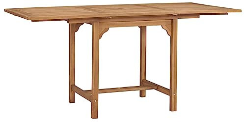 HETFTJN Bartisch Outdoor Beistelltisch Outdoor Stehtische Terrassentisch - Gartentisch Ausziehbar (110-160) x80x75 cm Massivholz Teak für Speisesaal Balkon Terrasse Innenhof
