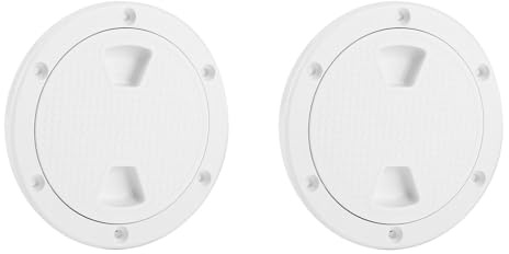 Couvercle D'inspection de Pont Trappe Bateau, Plaque en ABS 4 Pouces Ronde Blanche Anti UV à Visser, Bateau 2 Pièces