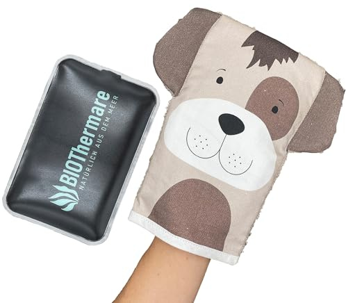 BIOThermare TRÖSTIES HENRI mini | Kalt-Warm-Kompresse mit Seegras-Gelpad | Rettungshund für die Kinderhand: Liebevoll gestaltete Tierretter-Hülle mit patentiertem 2-Kammer-System