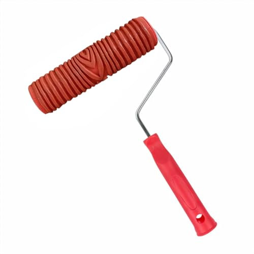Pavewood Rubber Imitation Wood Grain Pattern Paint Roller DIY Paint Texture Pigment Printing Wall Painting Roller with Handle