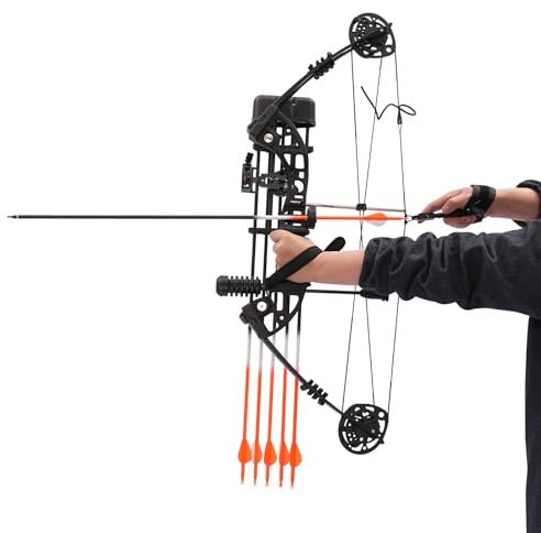 Compoundbogen Set 30-60 LBS Einstellbare Jagd Compound Bogen und Pfeil Set für Erwachsene Jugend Anfänger, Outdoor-Schießen Bogenschießen Set für Rechtshänder