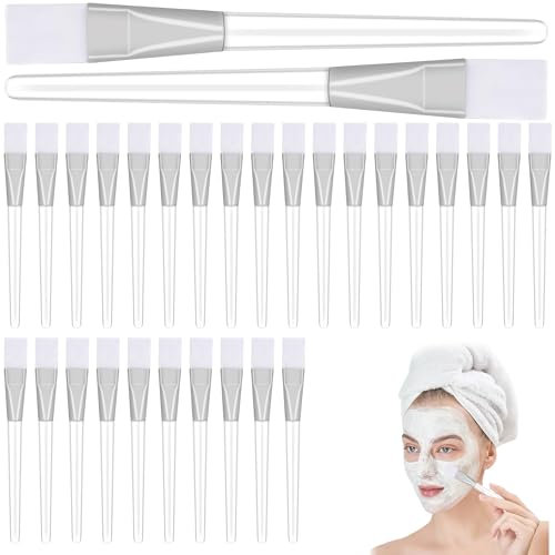 Facial Brush 30 PCS Facial Mask Brushes Transparent Face Mask Brush Multifunctional Face Mask Brush Applicator Soft Hair Facial Mud Mask Applicator for Facial Mask Body Lotion or Mixed Mask