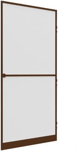 Waidmeister Fliegengitter Balkontür, Insektenschutz Tür Premium, Aluminium Rahmen, Fiberglas-Gewebe, 100 x 215 cm, in weiß,anthrazit oder braun (Braun)