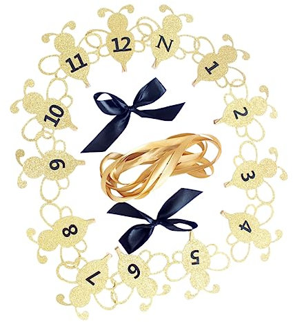KONTONTY Fotoklammer Holzklammer Für Babygeburtstag Banner Mit Zahlen Von 1 Bis 12 Fotobanner Zum 1 Geburtstag