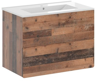 Vicco Set di mobili da bagno Izan, Oldstyle, 80 cm | composto da mobile sottolavabo e lavabo