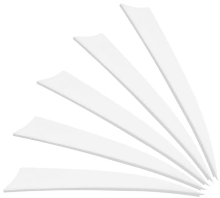 PATIKIL 25pcs Plumas de Flecha, 10cm 4 Paleta de ala Izquierda Pavo Fletch Accesorio Deportivo de Tiro con Arco Fletching para Bricolaje Tiro al Objetivo Caza Deporte, Blanco