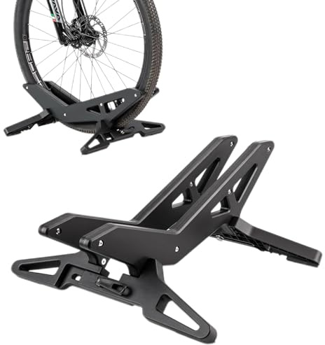 Supporto da Pavimento per Bici - Supporto Universale Regolabile per Parcheggio Bici Adatto a Larghezza Pneumatico 30-80mm e Ruote da 16-29, Supporto per Bici da Montagna/Strada per Stoccaggio