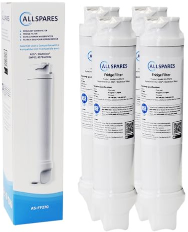 AllSpares vattenfilter för kylskåp lämpligt för AEG-Electrolux EWF02/8079467042 (4 stycken)
