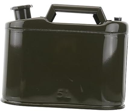 JUMPLAWN Bidón Gasolina Portátil Hierro Verde Con Amplia Boca Aireación Diseño Ligero y Asa Doble Para Coche y Uso Industrial Almacenamiento Aceite Fluidos No Corrosivos