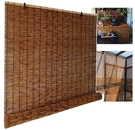 Tende in bambù per esterni, dimensioni personalizzate, filtraggio della luce e impermeabile, anti UV, persiane per patio, giardino, finestra e cucina, eleganti tende da sole