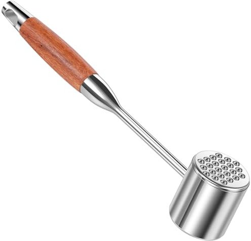 Meat Tenderizer Mallet, Dual Sided Meat Mallet, Dishwasher Safe, Stainless Steel Meat Tenderizer Tool, for Steak, Chicken, Poultry, Beef, Tool Used for Kitchen BBQ, 29 x 6 x 5 cm 0.96IB