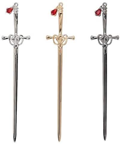 3 Stück Brieföffner, Schwert Letter Opener, 20 x 4.1 cm Metall Brieföffner Edel für Umschläge und Büromaterial, Vintage Miniatur Schwerter, 3 Farben