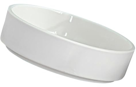 DEARMAMY Sottovaso Ceramico Bianco Lucido Piccolo per Piante da Interno, Vassoio Antigoccia Stabile Base Antiscivolo, per Vaso in Ceramica e Terracotta, Protezione Superfici Domestiche