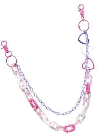 TOPPERFUN Bunte Acryl Bauchtanz Kette mit Kreativem Design für Jeans und Geldbörse Modische Hosenkette zur Dekoration bei Tanzaufführungen für Männer und Frauen
