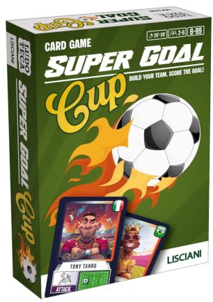Lisciani - Kartenspiel Ludoteca Super Goal Cup Fußball für Kinder ab 8 Jahren - Stelle Dein Team mit 2x49 Spielerkarten zusammen und Fordere Deine Gegner heraus - Strategie und Glück