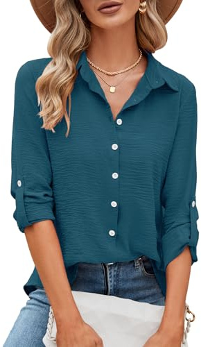 Odosalii Tops For Women UK, Work Business Casual Outfit Long Sleeve Shirts