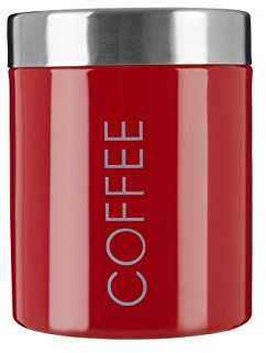 Premier Housewares Liberty - Bote para Guardar café, Acero Inoxidable esmaltado, Color Rojo