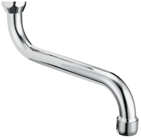 Schläfer Schläfer | Canna di Ricambio Girevole per Rubinetto Cucina a Parete a S, Lunghezza 30 cm con Ghiera 3/4 (Ø 24,9 mm), Compatibile con Aeratore Neoperl Anticalcare M22 (Incluso)