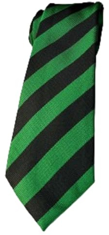 L&L® Striped School Mens Boys wedding event prom party plain necktie tie UK (Green/Black)
