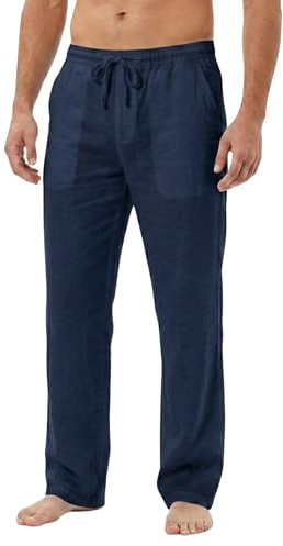 Sterling Sports® Herr linnebyxor casual sommarunderdelar sommarbyxor strand S M L XL XXL yoga gym utomhusarbete kontor vandring promenader löpning linne byxor nattkläder