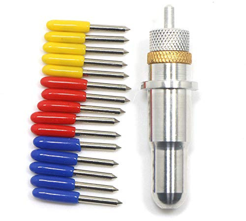 Vinyl Cutter Blade MASO Cutting Plotter Blade +45 * 29 * 11mm Vinyl Cutter Blade Holder + 15pcs 30° / 45° / 60° Blade (Each Degree 5pcs)