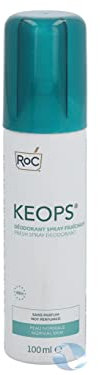 RoC - KEOPS Deodorant Spray Frais - Anti-Transpirant - 48 Heures d'Efficacité - Sans Alcool et Parfum - Peau normale - 100 ml